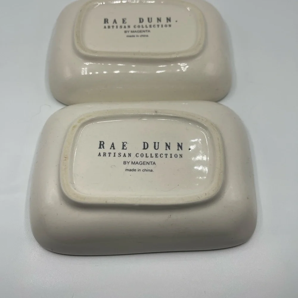 Rae Dunn set of 2 ceramic vanity trays